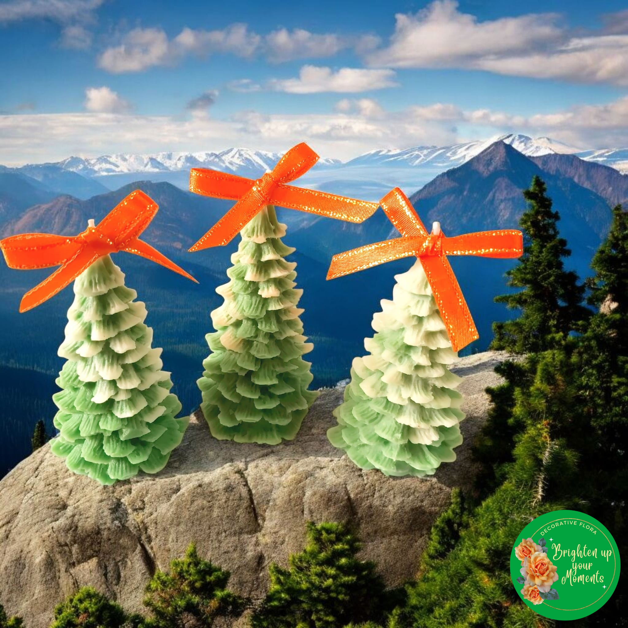 Christmas Tree Evergreen Frosted Scented Candles