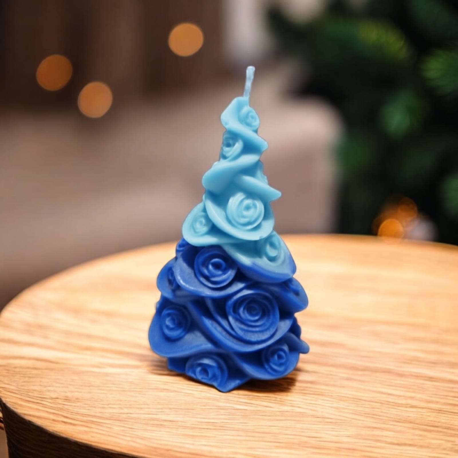 Rose Embossed Xmas Tree Candle
